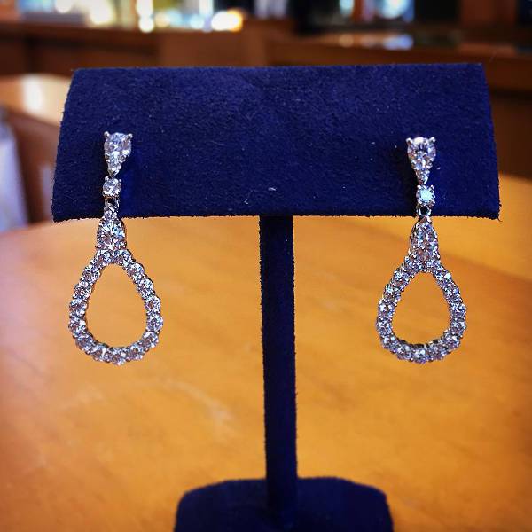 simple diamond drop earrings