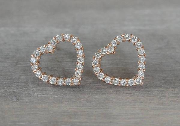 heart shape diamond earrings