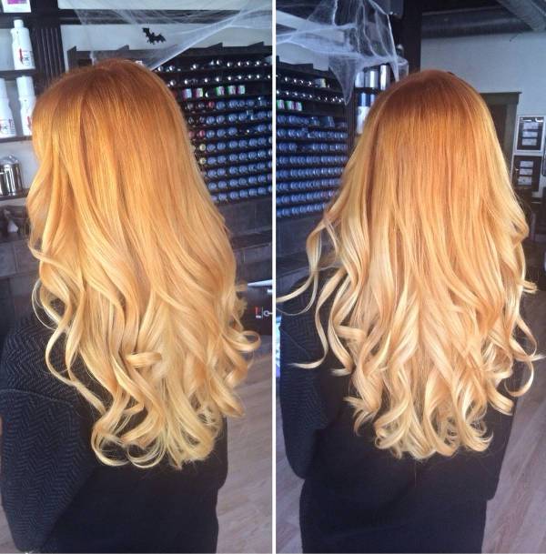 strawberry blonde ombre hair