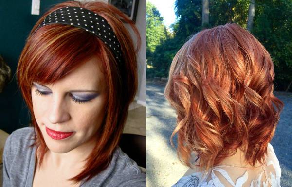 red with blonde highlights