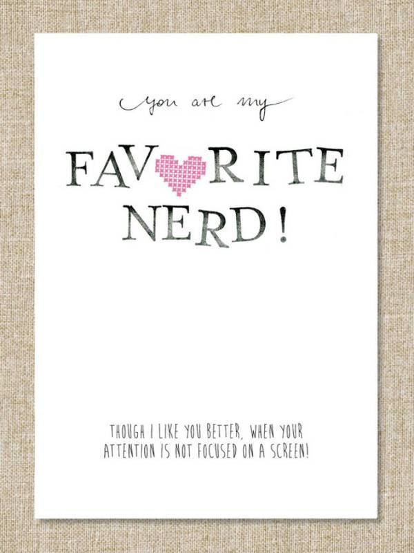 nerd valentine’s day card