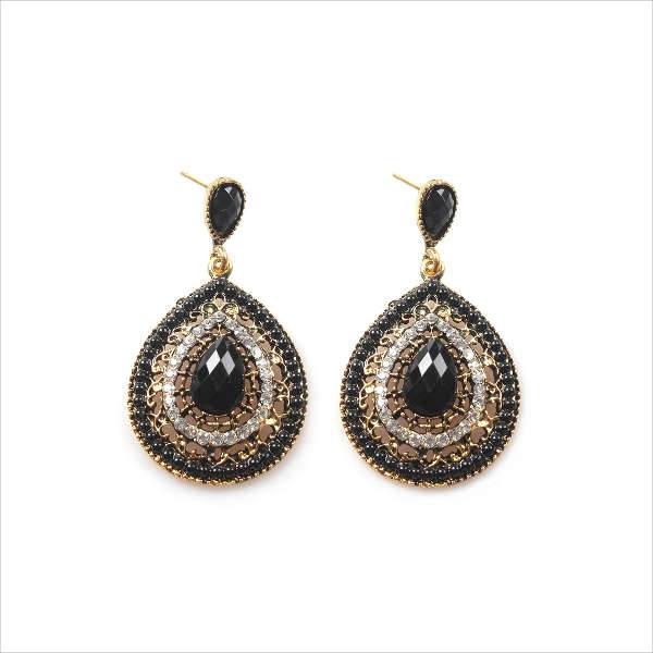 black beaded earrings