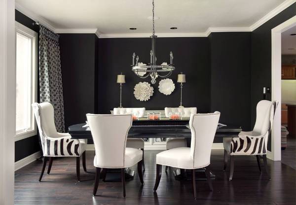black and white dining chairs