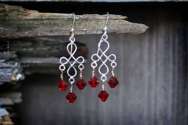 crystal sterling silver chandelier earrings