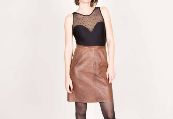 high waisted leather skirt