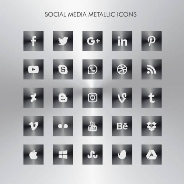 minimal grey social media icons rounded free psd