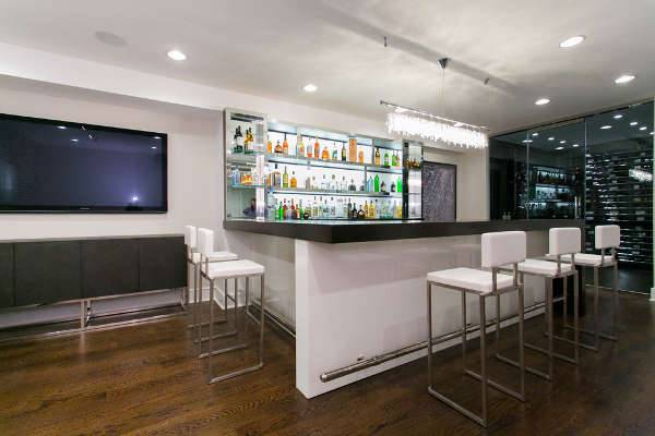 modern basement bar design