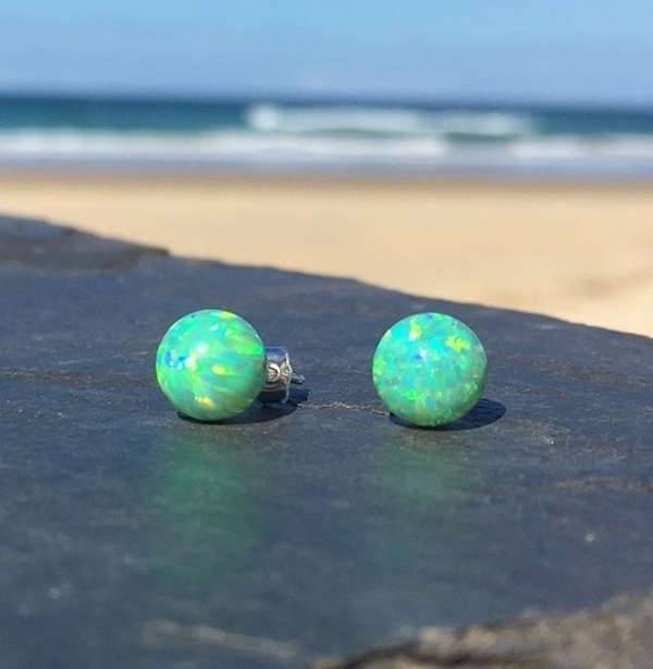 opal stud earrings