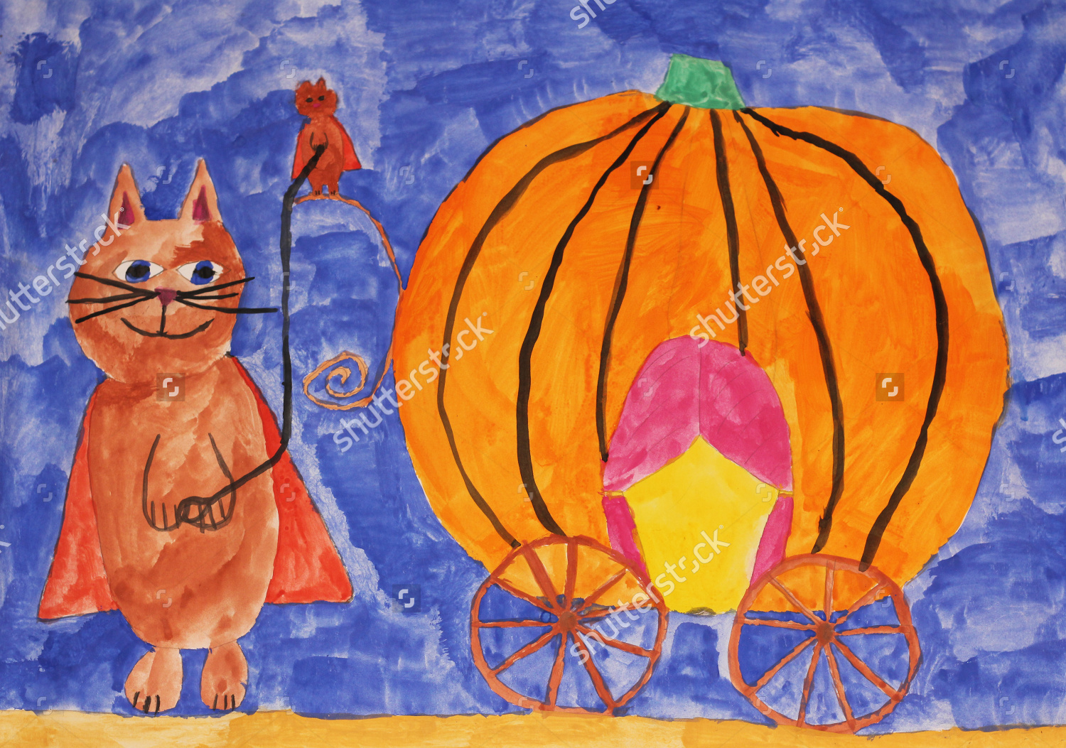 pumpkin watercolor painting design hq