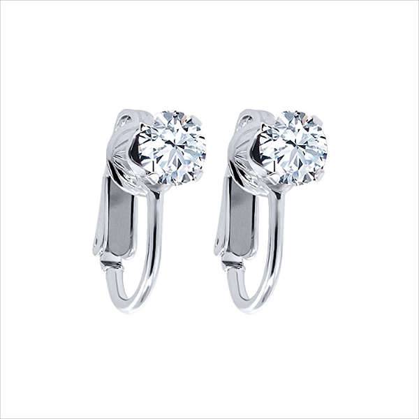 stone sterling silver clip on earrings