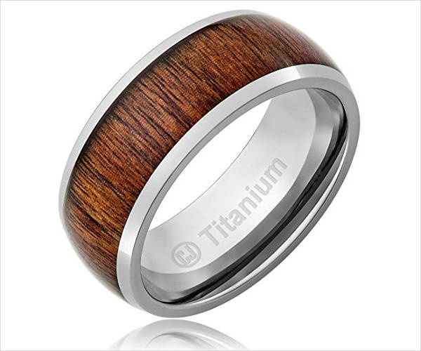 wood wedding band ring for men