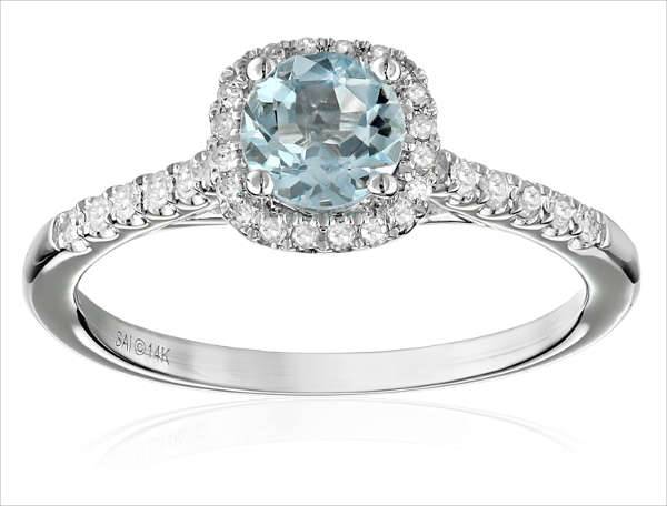 aquamarine diamond engagement ring