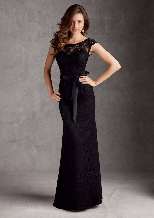 black lace bridesmaid dresses