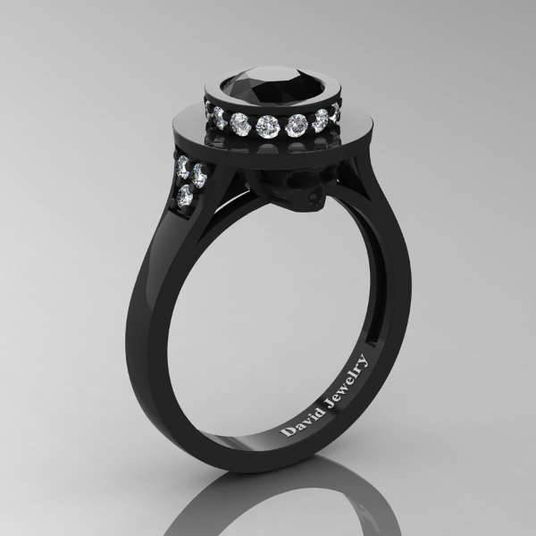 black skull engagement ring