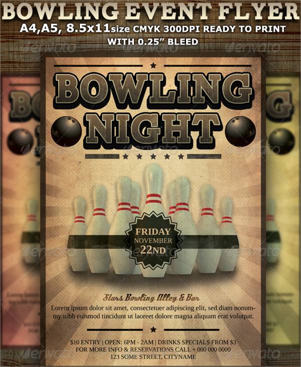 Bowling Event Party Flyer