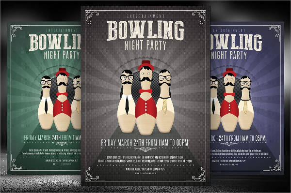 Bowling Nights Party Flyer