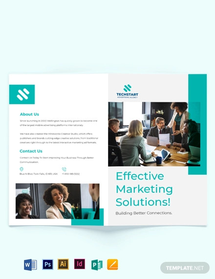 business advertising bi fold brochure template