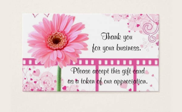 business thank you gift card