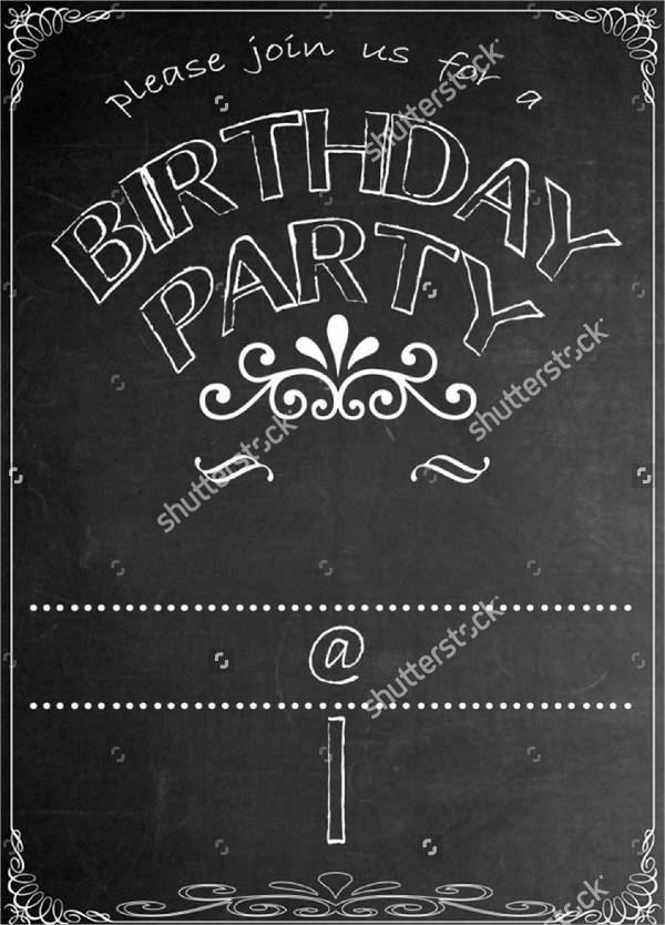 Chalkboard Birthday Invitation