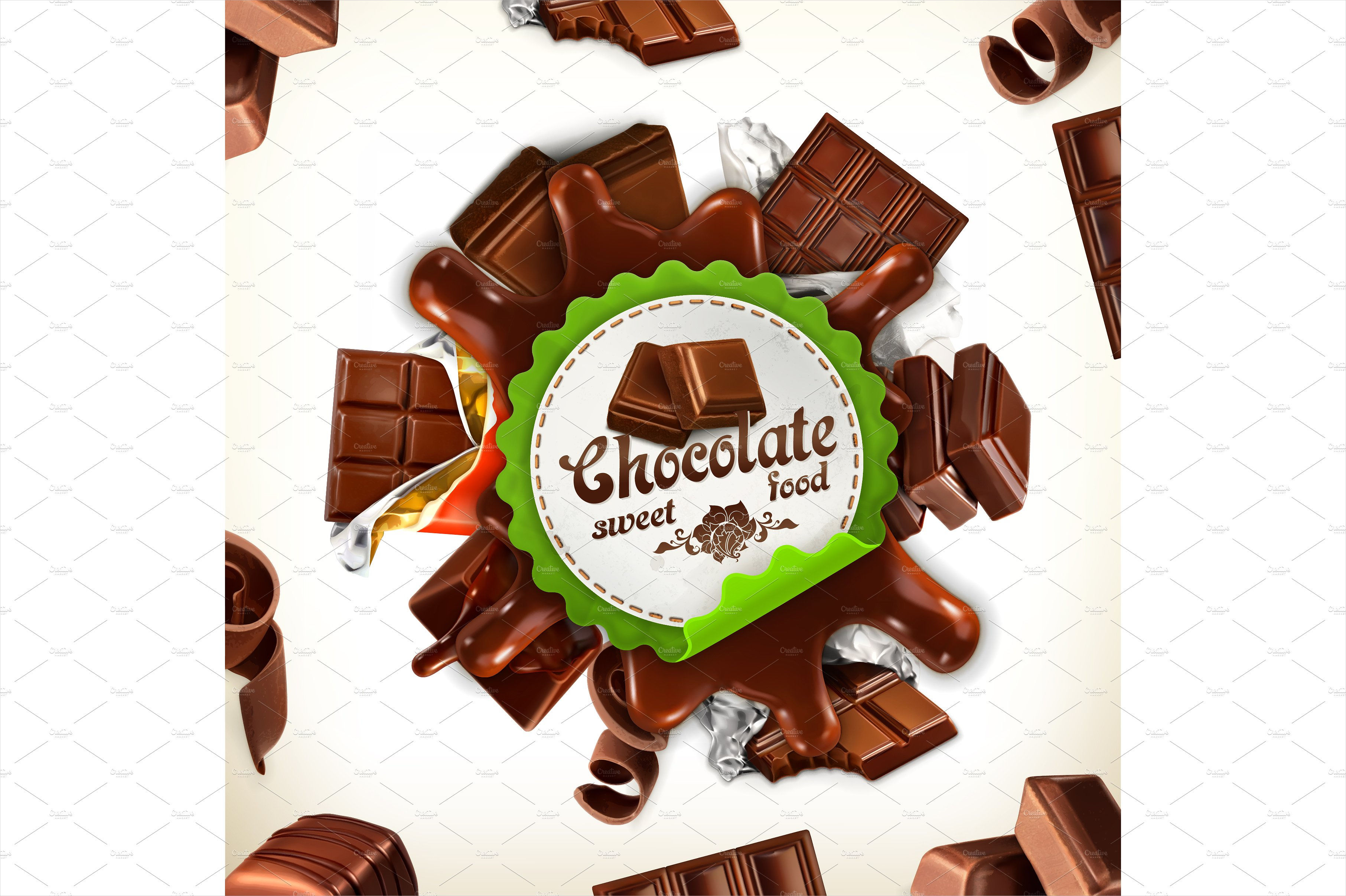 chocolate label design template