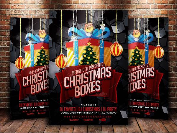 Christmas Boxes Party Flyer