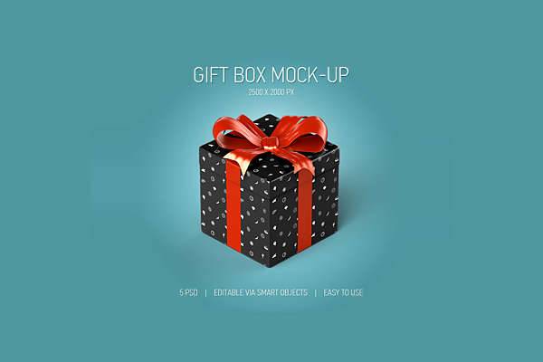 christmas gift box mockups