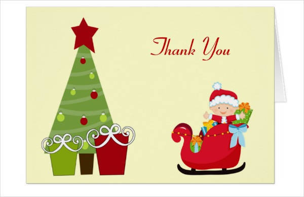 christmas thank you note card