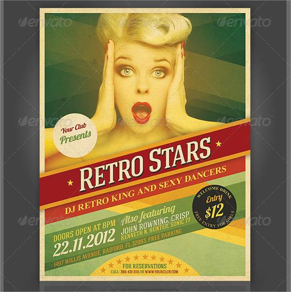 Cool Retro Party Flyer