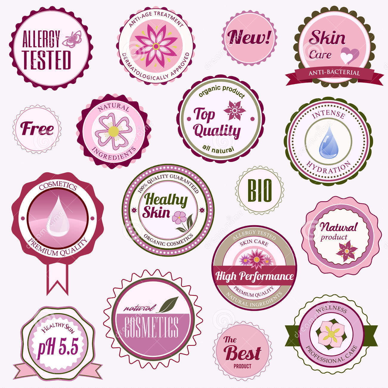 cosmetic badges labels and stickers