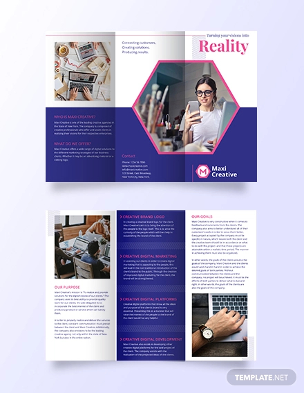 creative agency tri fold brochure