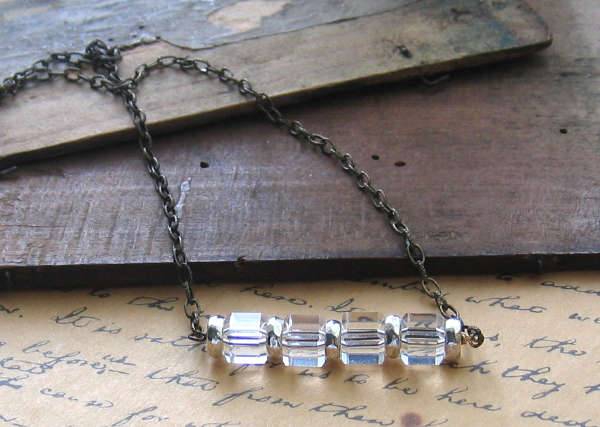 crystal bar necklace