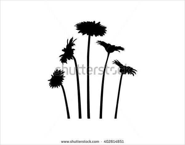 daisy flower silhouette