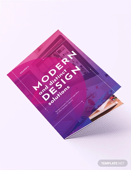 design company bi fold brochure template