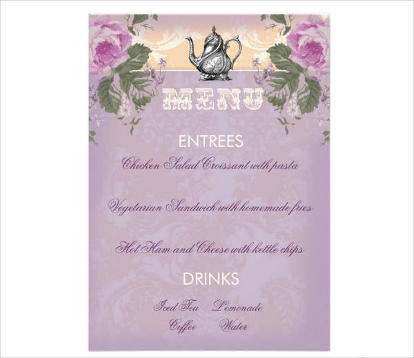 event tea party menu