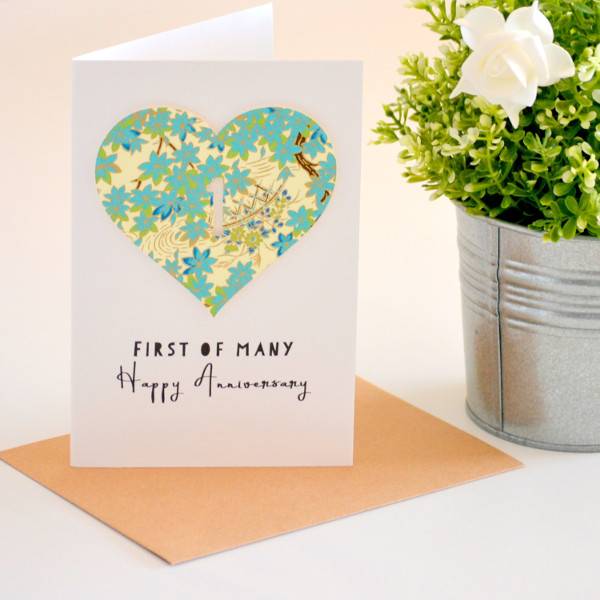 first anniversary greeting card