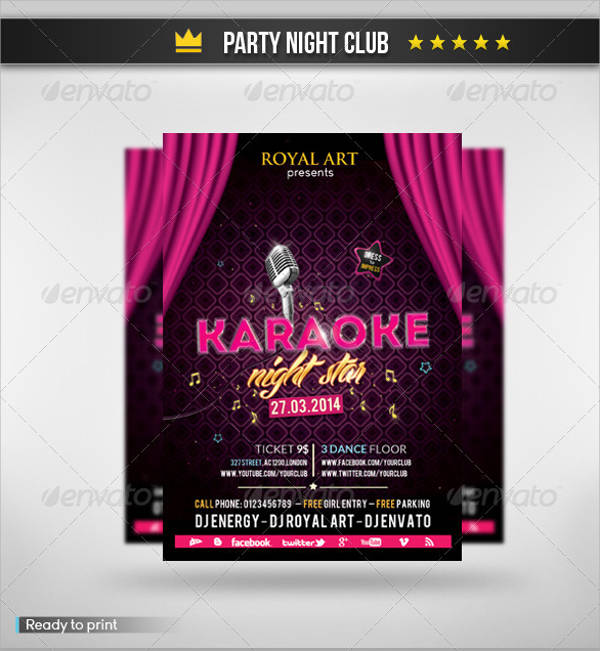 Free Karaoke Party Flyer