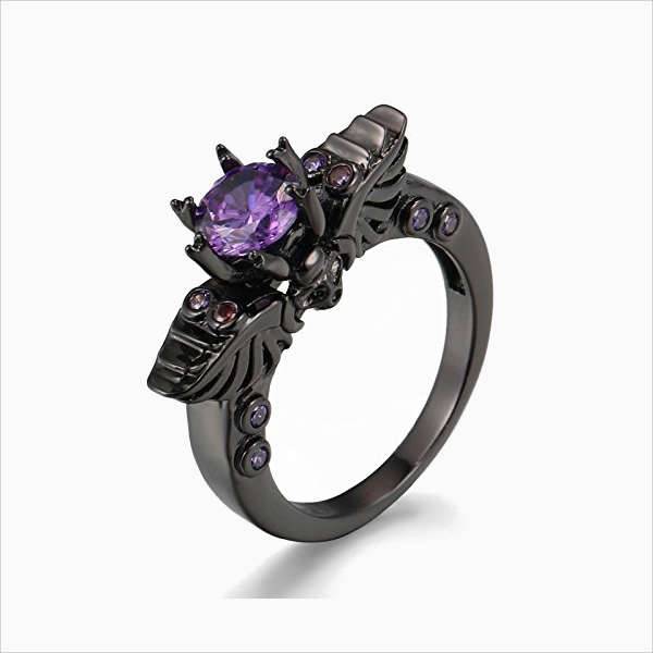 gothic black engagement ring