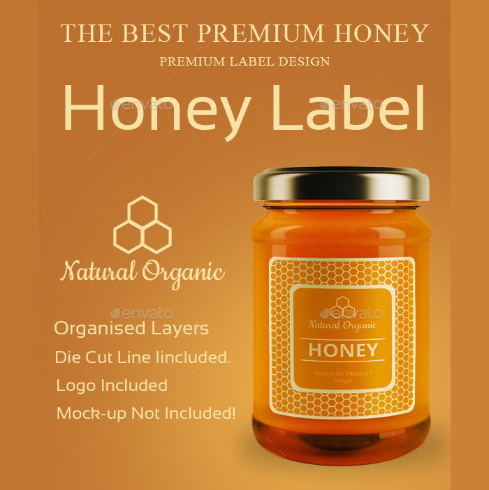 honey label design template