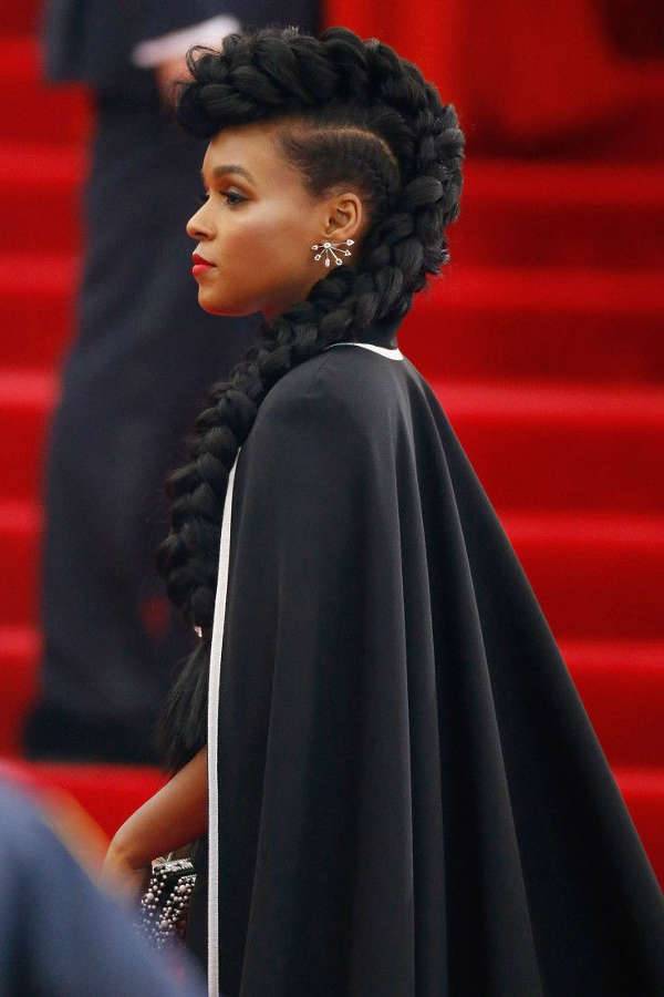janelle monáes french mohawk braid hairstyles