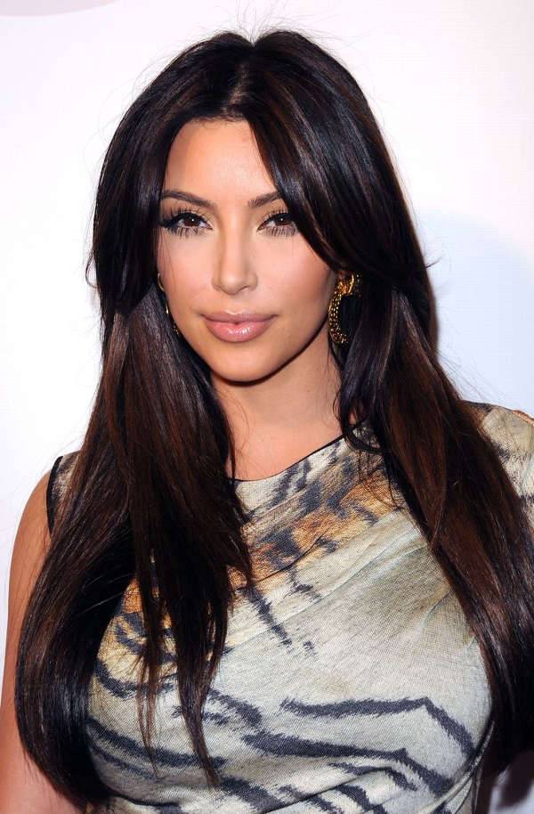 kim kardashian straight long layered haircut