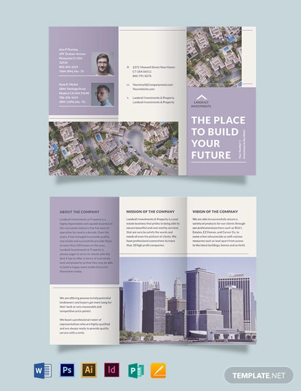 land realestate investor tri fold brochure template