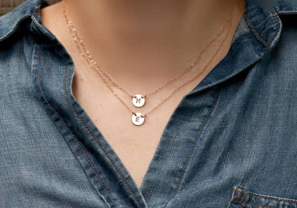 layered initial necklace