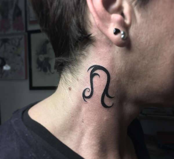 leo tattoo designs on neck