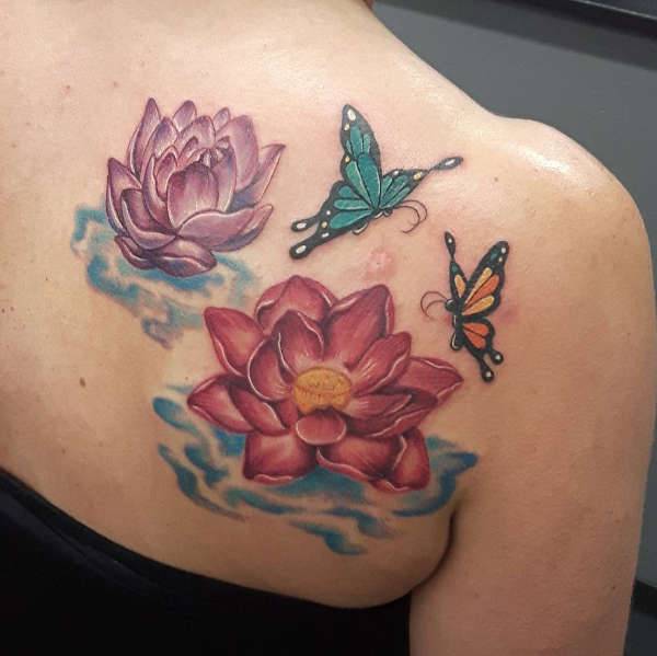 lotus shoulder tattoos