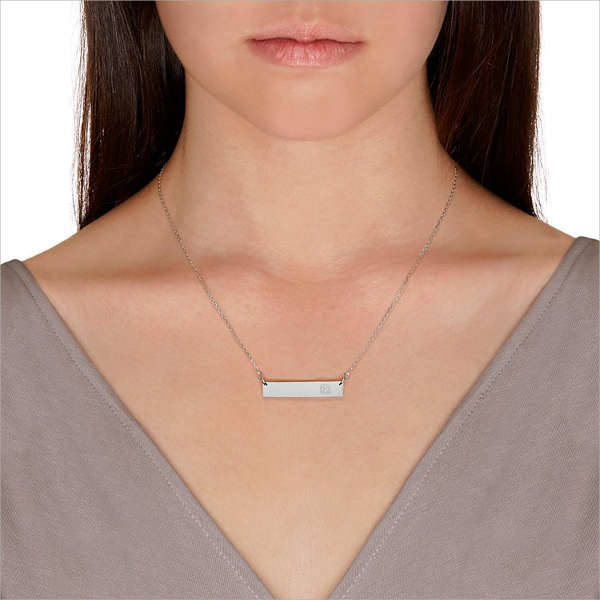 monogram bar necklace