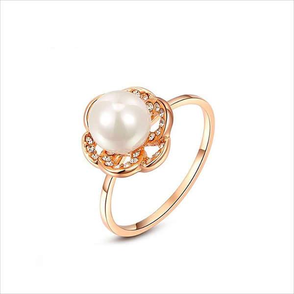 pearl flower wedding ring