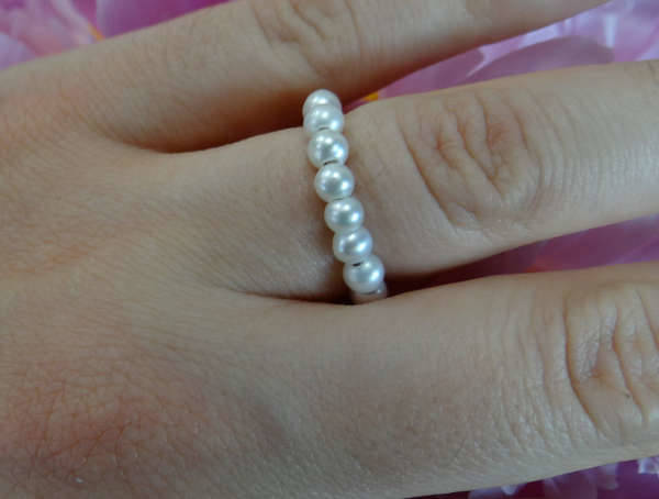 pearl wedding band ring