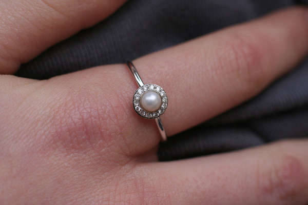 pearl and diamond wedding ring