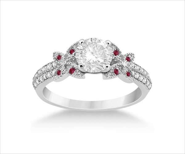 platinum ruby engagement ring