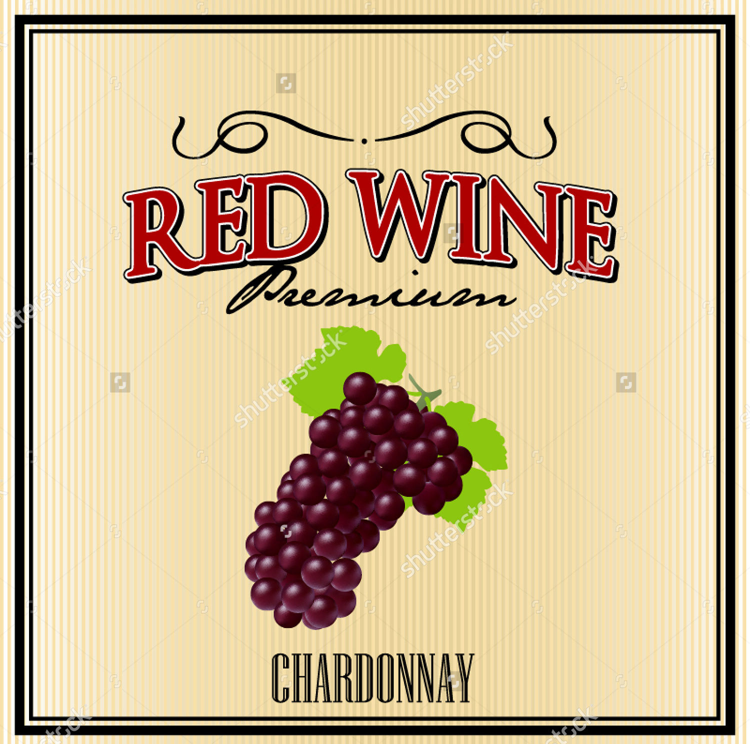 red wine label